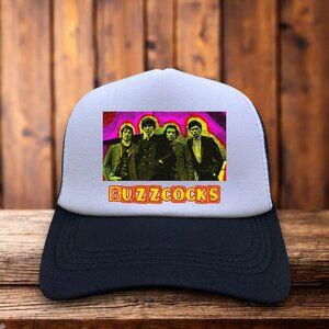 Buzzcocks Mens Trucker Hat Black Snapback British English Punk Rock Band Cap